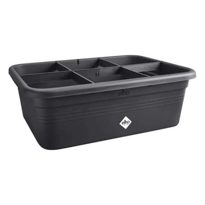 Elho Green Basics Jardin De Cultivation L bloembak - Zwart - L 76 x B 57 x H 27 cm - buiten kweken en oogsten - 100% gerecycled