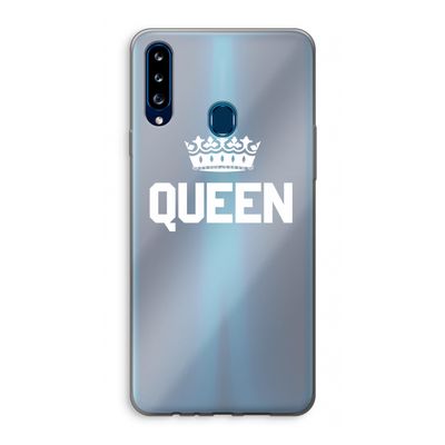 Queen zwart: Samsung Galaxy A20s Transparant Hoesje