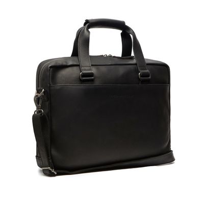 Chesterfield - Manhattan - Lederen Laptoptas - 15 inch - Schoudertas - Zwart