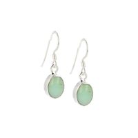 Zilveren Oorbellen Chrysopraas - 925 Sterling