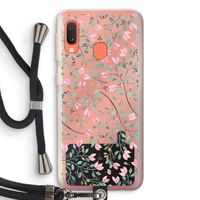 Sierlijke bloemen: Samsung Galaxy A20e Transparant Hoesje met koord