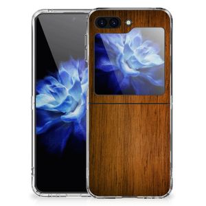 Samsung Galaxy Z Flip 5 Bumper Hoesje Donker Hout