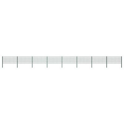 Schuttingpaneel met palen 13,6x0,8 m ijzer groen