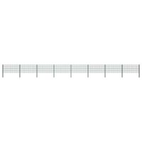 Schuttingpaneel met palen 13,6x0,8 m ijzer groen