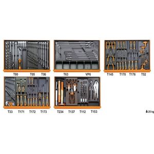 Beta 5904VG/5T Assortiment van 153 gereedschappen voor autoherstel in voorgevormde ABS inlegbakken - 059041196 059041196