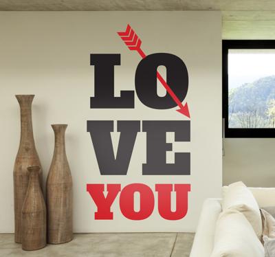 Sticker tekst Love You