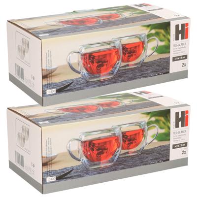 Theeglazen/koffieglazen -8x - dubbelwandig - 250 ml/25 cl