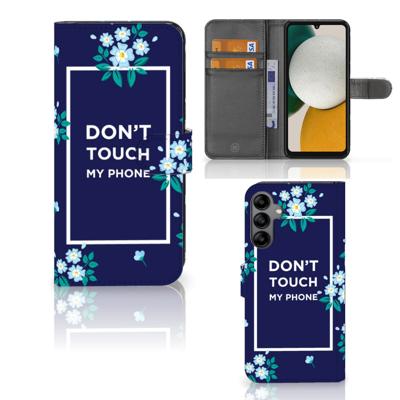Samsung Galaxy A34 Portemonnee Hoesje Flowers Blue DTMP Samsung Galaxy A34 Portemonnee Hoesje Flowers Blue DTMP