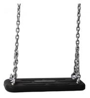 SwingKing Schommelzitje met Staalketting 45 x 18 cm Zwart