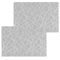 Set van 6x stuks placemats grafische print grijs texaline 45 x 30 cm - Placemats