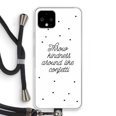 Confetti: Pixel 4 Transparant Hoesje met koord