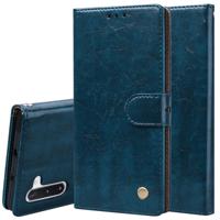 Voor Galaxy Note 10 Business stijl olie Wax textuur horizontale Flip lederen draagtas met houder & kaartsleuven & portemonnee (Royal Blue)