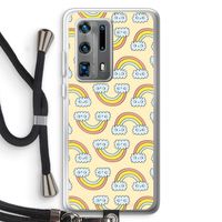 Regenboog: Huawei P40 Pro Plus Transparant Hoesje met koord Regenboog: Huawei P40 Pro Plus Transparant Hoesje met koord