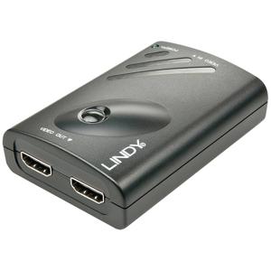 LINDY 38409 DisplayPort / HDMI Converter [1x DisplayPort bus - 2x HDMI-bus] Zwart