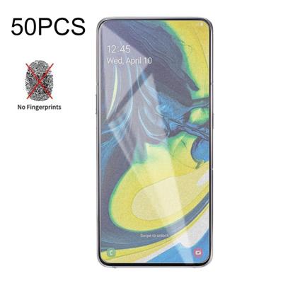 50 stuks non-Full matte Frosted gehard glas film voor Galaxy A80/A90 geen retail pakket