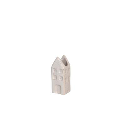 Bloemenvaas huis Amsterdam crème 3x3x8cm