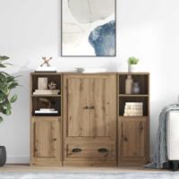Hoge kast met lade 3 pcs Artisan Eiken Bewerkt hout