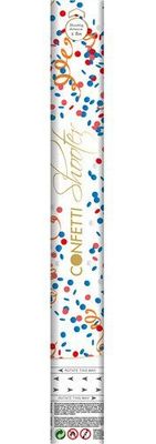 Confetti Shooter Rood/Wit/Blauw/Oranje (40cm)