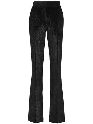 Philipp Plein pantalon en velours côtelé à taille haute - Noir