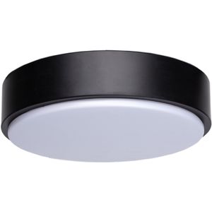 LED Plafondlamp - Aigi Santi - Opbouw Rond 12W - Natuurlijk Wit 4000K - Mat Zwart Aluminium