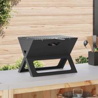 VidaXL Buiten grill zwart 46 x 31 x 31 cm staal