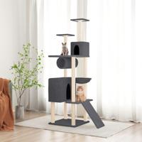 VidaXL Kattenmeubel met sisal krabpalen 168 cm donkergrijs