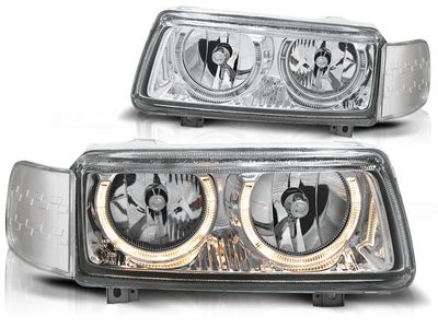 Tuning-Tec Koplampen dual halo rims voor VW PASSAT B4 11 93-05 97 ANGEL EYES CHROOM