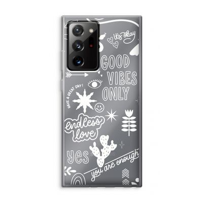 Good vibes: Samsung Galaxy Note 20 Ultra / Note 20 Ultra 5G Transparant Hoesje