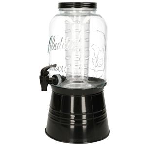 Vivalto Drankdispenser - glas - 3,8L - met tapkraantje - zwart