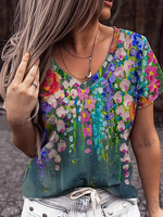 Short Sleeve Floral T-shirt - thumbnail