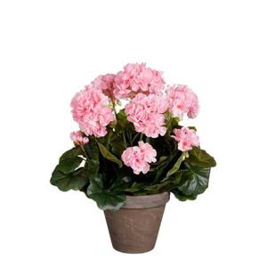 Mica Decorations Geranium Kunstplant - 27x27x41 cm - Polyester - Roze