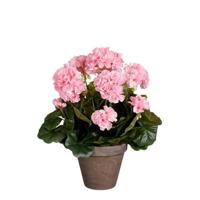 Mica Decorations Geranium Kunstplant - 27x27x41 cm - Polyester - Roze - thumbnail