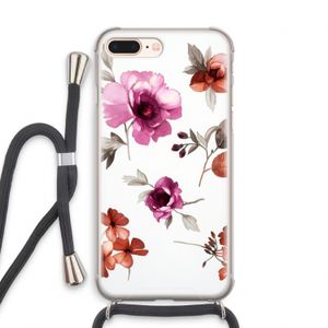 Geschilderde bloemen: iPhone 8 Plus Transparant Hoesje met koord