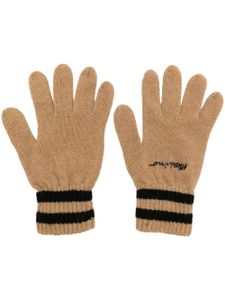 Moschino gants nervurées à logo brodé - Tons neutres