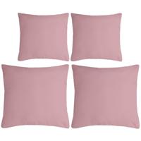 Stof Textile sierkussen Nelson - set 4x - roze - 2 formaten - polyester