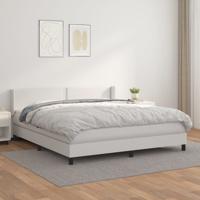 Boxspring met matras kunstleer wit 160x200 cm