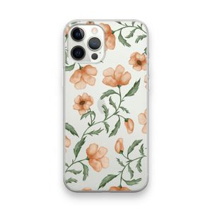 Peachy flowers: iPhone 12 Pro Max Transparant Hoesje