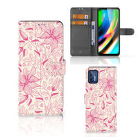 Motorola Moto G9 Plus Hoesje Pink Flowers - thumbnail