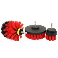 3 STKS badkamer keuken schoonmaken borstels Kit voor elektrische boor (rood)