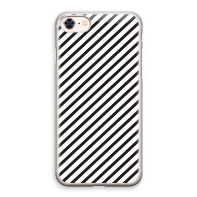 Strepen zwart-wit: iPhone 8 Transparant Hoesje