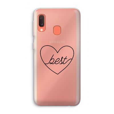 Best heart black: Samsung Galaxy A20e Transparant Hoesje
