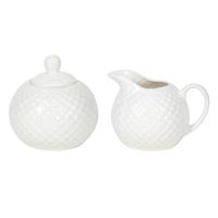 Melkkan en suikerpot diamond porselein set