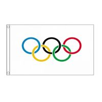 Olympische spelen vlag - 90 x 150 cm - polyester - binnen/buiten