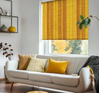 Gestreepte zonnebloemtinten rolgordijn geel