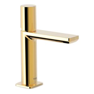 Wastafelkraan Tres Loft | Opbouw | Mengkraan | Standaard model | 1-knop | Rond | 24k Goud glans