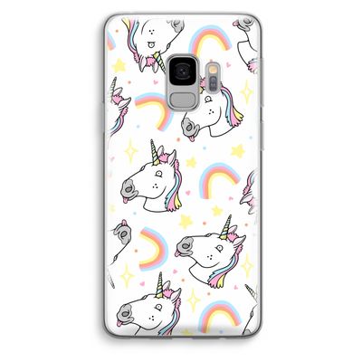Rainbow Unicorn: Samsung Galaxy S9 Transparant Hoesje