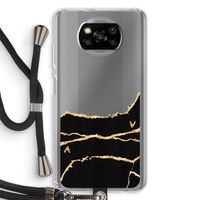Gouden marmer: Xiaomi Poco X3 Pro Transparant Hoesje met koord