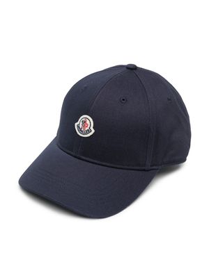 Moncler Enfant casquette à patch logo - Bleu