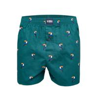 Happy Shorts Happy Shorts Wijde Boxershort Tucan Print Groen