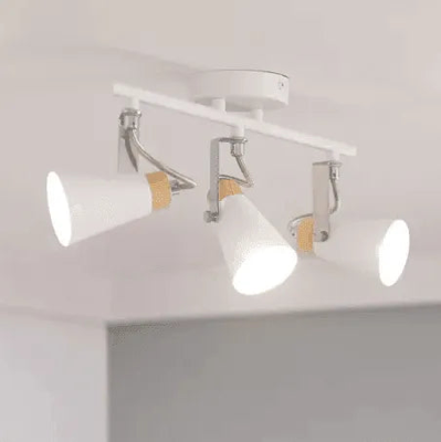 Spot plafond wit hout &apos;Anna&apos; 3 Spots GU10 fitting 45 cm